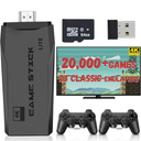 Wireless Retro Game Console, Retro Game Stick with Built-in 23 Emulators, 20,000+ Games, 4k Hdmi Output, and 2.4GHz Wireless Controller, Plug and Retro Play Video Games for Tv (64 GB)