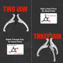 6-Piece Bearing Puller Set, 1"-8" Gear & Pulley Puller, 3-Jaw Industrial Tool with Reversible Jaws