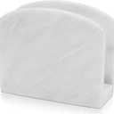 Radicaln Marble Napkin Holder 5.5" Inch White Handmade Dining Table Napkins Holder - Simple Modern Home & Kitchen Paper Towel Holder Countertop For Home Decor