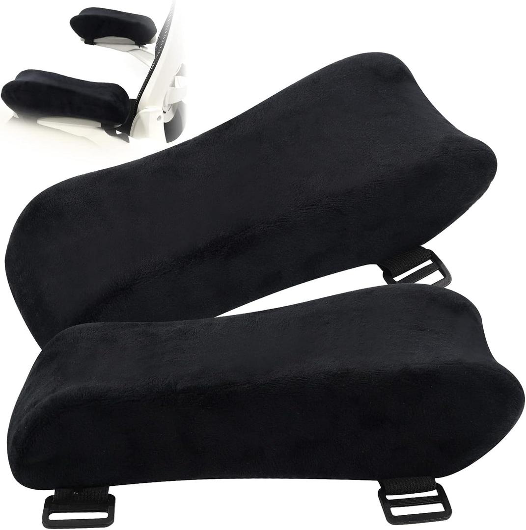Ergonomic Office Chair Arm Pads, Memory Foam Armrest Pads for Office Chair Gaming Chair Arm Rest Covers for Desk Chair, Armrest Cushions for Elbow Pressure Relief (Set of 2) (Velvet)
