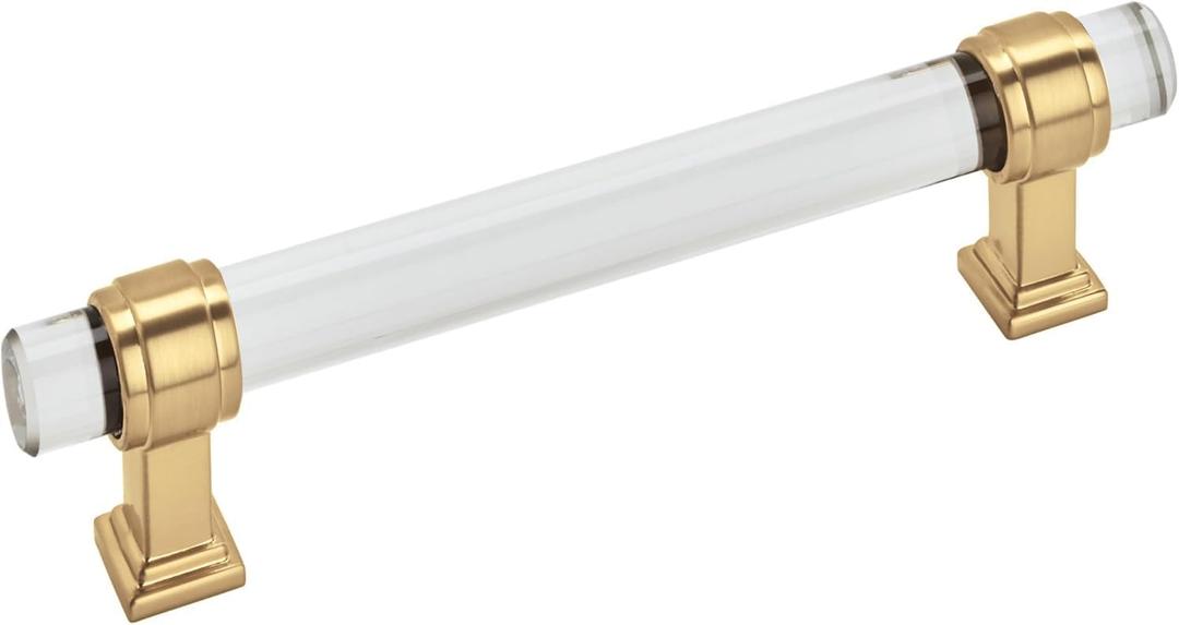 Amerock | Cabinet Pull | Clear/Champagne Bronze | 5-1/16 inch (128 mm) Center to Center | Glacio | 1 Pack | Drawer Pull | Drawer Handle | Cabinet Hardware