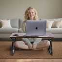 Laptop Desk for Bed, Height Adjustable Laptop Bed Table, Foldable Portable Lap Desk Stand with USB/Storage Drawer/Cup Holder/Slot, Breakfast Tray for Working Reading Writing Eating