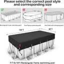 QH.HOME 8x16ft Rectangular Pool Cover,[Ultimate Windproof & Tear-Resistant Fabric],Snug Fit with Patented Ratchet & Weight Rings,Solar Pool Cover for Above Ground Pools, Blocks Leaves &Waterproof