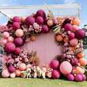 Hot Pink Balloon Arch Kit, Double Stuffed Dark Pink Peach Balloon Garland Fiesta Magenta Balloons Set for Valentine's Day Mother Birthday Bridal Shower Wedding Bachelorette Party Decorations
