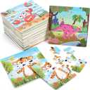 DEAYOU 24 Pack Puzzles for Kids Ages 3-5, 16 Pieces Wooden Animals Jigsaw Puzzles for Toddlers, Preschool Educational Learning Puzzles Toy for Boys and Girls, Children, Party Favors