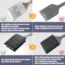 Bristle-Free Grill Brush with Steam Cleaning - Heat-Resistant Aramid Fiber Pad & 1 Replaceable Head 16 Inch Long Wood Handle- Safe for All Types Grills,Ideal Gift for Dads