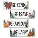 2 x patcate Woodland Nursery Decor, Jungle Safari Animals room Wall Sign Art