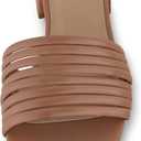 CUSHIONAIRE Women's Nino strappy low block heel slide sandal +Memory Foam and Wide Widths Available (9, Tan)
