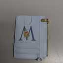 Slim Card Holder for Women, Initial Slim Wallet for Women RFID Blocking Thin Travel Wallet,PU Leather Credit Card Holder, Personalized Birthday Gifts for Women Sister Mom DaughterBlue