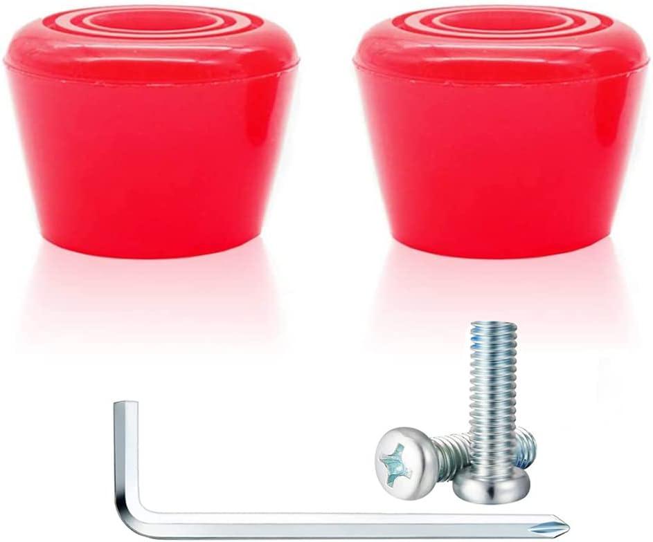 PU Rubber Roller Skate Toe Stoppers 1 Pair with ScrewsNon-Transparent Blue