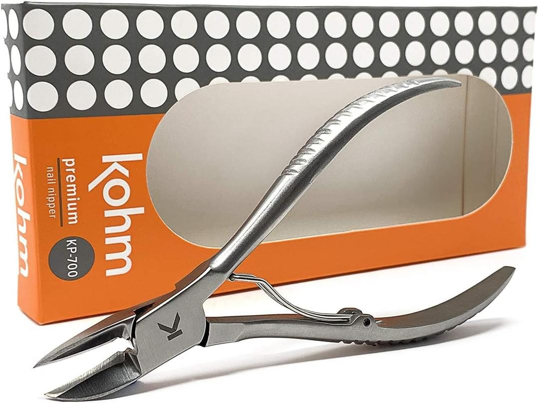 Kohm Ingrown Toenail Clippers | Super Control Cuticle Trimmer & Wide Jaws  Precision Stainless Steel Nail Nippers for Thick & Ingrown Nails | Podiatrist-Recommended Toe Nail Cutter
