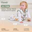 FIEMOL Baby Sleep Sack 6-12 Months, 2.5 TOG Cotton Winter Baby Wearable Blanket with 2-Way Zipper, Warm Soft Sleeping Bag for Newborn Infant Boy Girl, Medium Giraffe
