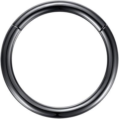 1pc 8g 10mm Silver, ORANGELOVE Hypoallergenic Nose Ring, Surgical Steel Septum Jewelry Hinged Segment Ring Body Piercing Nose Hoop Lip Rings Nose Helix Cartilage Rook Earrings