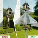 18.5 inch Squirrel Baffle for Bird Feeder Pole - Dynamic Steel Spring-Loaded Wobble Defense, Metal Buckle