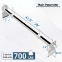 Van Roof Ladder Rack 2 Bar Set, Adjustable Length 41.5''- 70'', Universal Fit for Chevy Express 1500 2500 3500 Ford Econoline GMC Savana Cargo Vans with Rain Gutter
