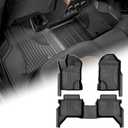 AOMSAZTO Floor Mats for Ford Ranger SuperCrew Cab 2019-2023, 1st & 2nd Row All Weather Protection Car Floor Liners Waterproof Anti Skid Mats