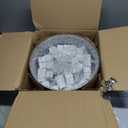 Maxax 4 Lights Crystal Chandelier, Modern Drum Ceiling Light Fixture Lamp, Raindrop Flush Mount Round Metal Shade, for Dining Room, Living Room, Bathroom, Bedroom, Chrome