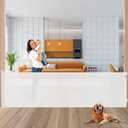 Retractable Baby Gate 34" Tall Expands  Wide Indoor Outdoor White