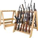 Gun Rack,Wooden Portable Gun Racks Stand,12 Slot Indoor Outdoor Folding Rifle Rack Holder Use with Pistol Storage