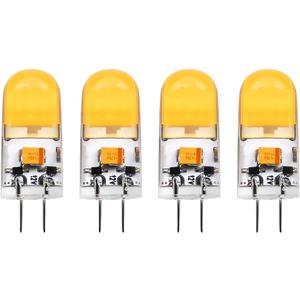 12V G4 LED Bulb 2W, 210lumen, AC/DC12V, Warm White 2700K, Non-dimmable, 20-35Watts Halogen Bulb Replacement JC G4 Base Bulb 4-Pack