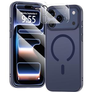for iPhone 17 Pro Max 3-in-1 Case,Full Protection with Screen Protector & Camera Cover,Compatible with fit MagSafe,Shockproof Cover Phone case for iPhone 17 Pro max,Deep Blue
