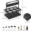 Reusable 6 Cup Drink Carrier with Handle and Insulated Food Delivery Bag, Portable Plastic Cup Caddy, 26L Grocery Cooler Box for Car Delivery, Travel, Picnic