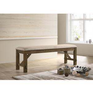 Roundhill Furniture Raven Wood Fabric Upholstered Dining Bench, Maple