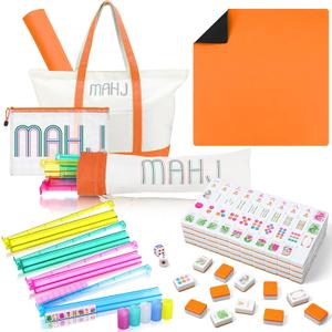 Ceenna American Mahjong Set with Carrying Bag,American,Orange