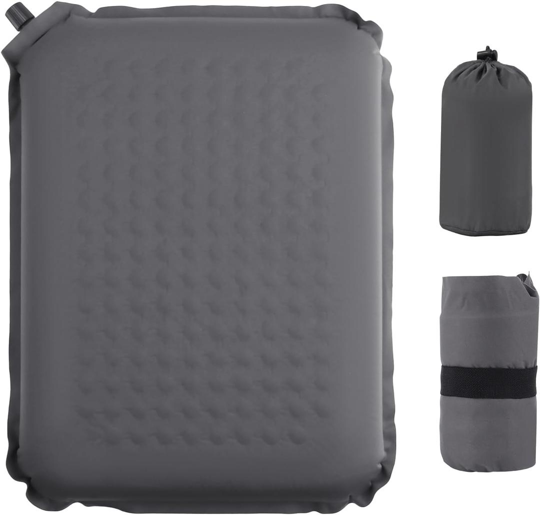 Self-Inflating Airplane Seat Cushion for Long Flights  Portable Travel Cushion Airplane Seat - Memory Foam Travel Seat Cushion Providing Pressure Relief and Premium Comfort (Black) (Grey) Self-Inflating Airplane Seat Cushion for Long Flights  Portable Travel Cushion Airplane Seat - Memory Foam Travel Seat Cushion Providing Pressure Relief and Premium Comfort (Black) (Grey)