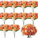 Tigeen Artificial Flowers Artificial Peonies Silk Flowers Faux Peony Fake Peony Silk Hydrangea Bouquet for Wedding Table Centerpiece Floral Vase Decor(Bright Orange,24 Bundles)