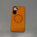 JAME for Samsung Galaxy S25 FE Case, Ring Holder Stand Kickstand, 2 Packs Screen Protector, Dual Layer Shockproof Protective Cover, Magnetic Accessory Friendly Galaxy S25 FE Phone Case, Orange