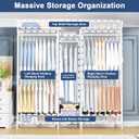 Ulif E12C Heavy Duty Closet Organizer System，Freestanding Clothing Rack, Adjustable Garment Rack 57.1" W x 16" D x 76.5" H Holds 860 lbs, White Clothing Rack with White Dustproof Cover