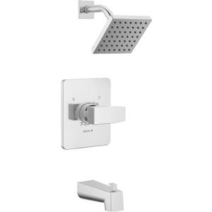 Delta Faucet Modern Single-Handle Chrome Tub and Shower Trim Kit, Shower Faucet with Single-Spray Touch-Clean Shower Head, Chrome T14467-PP (Valve Not Included)