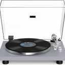 Turntable Record Player Wireless Output Carbon Fiber Tonearm Vinyl Player Aluminium Platter Belt-Drive LP Turn Tables 33 1/3&45 RPM Phono Level Audio RCA Line Output AT-3600L MM Cartridge Grey