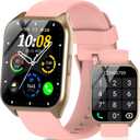 Smart Watch, 1.85" HD Smartwatches for Men Women (Answer/Make Calls), 100+ Sport Modes Fitness Tracker Watch, Heart Rate/Sleep Monitor, IP68 Waterproof Activity Tracker, 2025 Smartwatch Pink