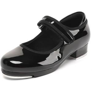 Tap Shoes for Girls Boys,Kids Tap Dance Shoes for Toddler (3 Big Kid, Black)