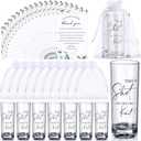 Sliner 50 Set Wedding Favors for Guests Bulk 2oz Acrylic Take a Shot We Tied the Knot Shot Glasses with Thank You Cards Organza Bags for Guest Souvenirs Wedding Gifts Newlyweds Bridal Shower Party