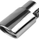 GAOLAOSY Stainless Steel Car Exhaust Tail Pipe Tip, 2.5" Inlet 3.3" Outlet Chrome-Plated Finish Tailpipe Exhaust Tip, Adjustable Car Modification Tail Throat Tail Pipe for Most Cars (Silver, Straight)