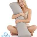 YZ HOME Weighted Body Pillow 6.5lbs Cooling Body Pillow (41" x 10") | Filled with Glass Beads Support for Deeper Sleep & Relax ,Side Sleeper with Washable Cover