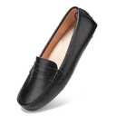BEAUSEEN Women's Genuine Leather Penny Loafers Classic Driving Moccasins Casual Slip On Comfort Women Loafer Shoes 8