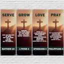 4 Pcs 5.9 Ft Church Banners with Scripture Worship Christmas Banner for Sanctuary Wall Christian Bible Prayer Holiday Flags Welcome Religious Praise Hanging Signs Decorations For Church Outdoor