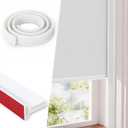Cuttable Light Blocker for Window Shades and Blinds, Blackout TPE Side Tracks Light Blocking Strips, Durable Light Blocker for Blinds, Window Side Light Blocker for Bedroom (White, 72", 2PCS)