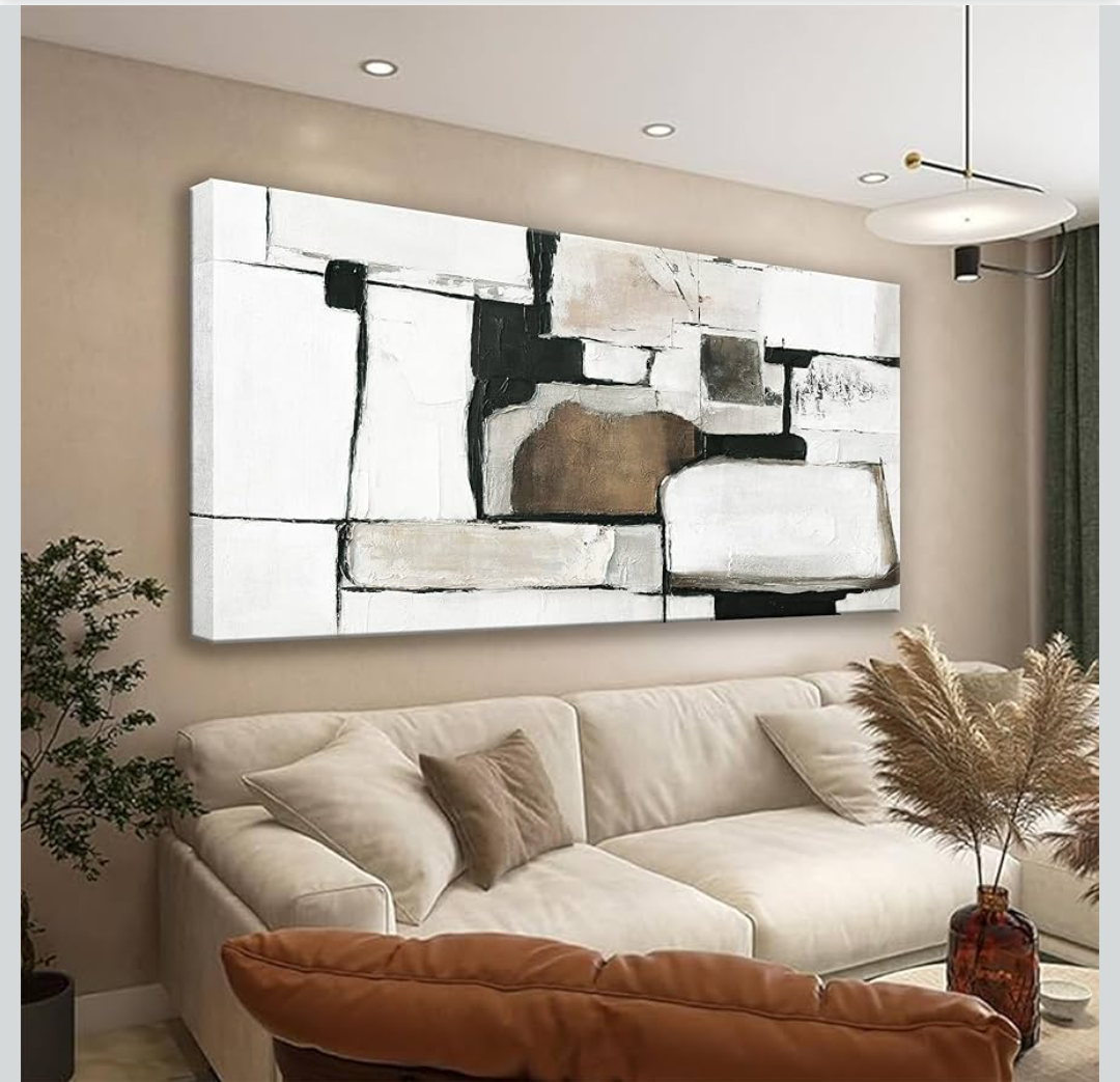 Art Wall Decor Abstract Wall Art For Living Room Modern Canvas Abstract Wall Decor Prints Pictures Wall Brown Grey Wall Art For Hotel Home Wall Artwork 24x48 Inch
