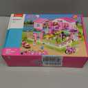 Mavo brix Friends Beach Pink House Building Sets for Girls 6-12, Seaside Villa House Compatible with Lego Friends, Come with 7 Minifigures Dolls, Motorcycle and Kitchen Accessories, STEM Educational