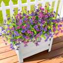 Artificial Flowers for Outdoors, 12 Bundles Multicolor Silk Fake Flower with Ferns for Spring Summer Decoration, UV Resistant Artificial Outdoor Faux Plants for Home Planter Porch Patio Yard Decor