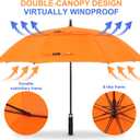 Vented Golf Umbrella 54 Inch Automatic Extra Large Windproof Oversize Stick Rain Umbrellas For Man and Woman Can Shade For Golfer And Family