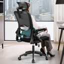 Ergonomic Office Chair,Mesh Office Chair with Lumbar Support,High Back Desk Chair with Flip-up Arms,400 lbs Big and Tall Computer Chair with Headrest,Comfy Desk Chairs