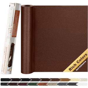 KING MOUNTAIN Leather Repair Patch, 12 x 60 Inches Self-Adhesive Repair Tape for Damaged Furniture, Seating, Car Seats, Goods (New Brown)