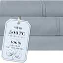 Twin Sheet Set, 500 TC Single-Ply Cotton Sateen, 3-Piece, Dusty Blue | 18-Inch Deep Pocket Design Stays Secure while 100% Natural Cotton Feels Soft, Smooth and Breathable through Every Season