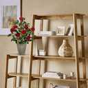 Hollyone Artificial Flower Plants Camellia Red Roses Faux Potted Plant with Cement Pot Fake Silk Flower Rose Camellias Flower Arrangement Office Home Decor Bathroom Shelf Desk Decoration 15 Inch